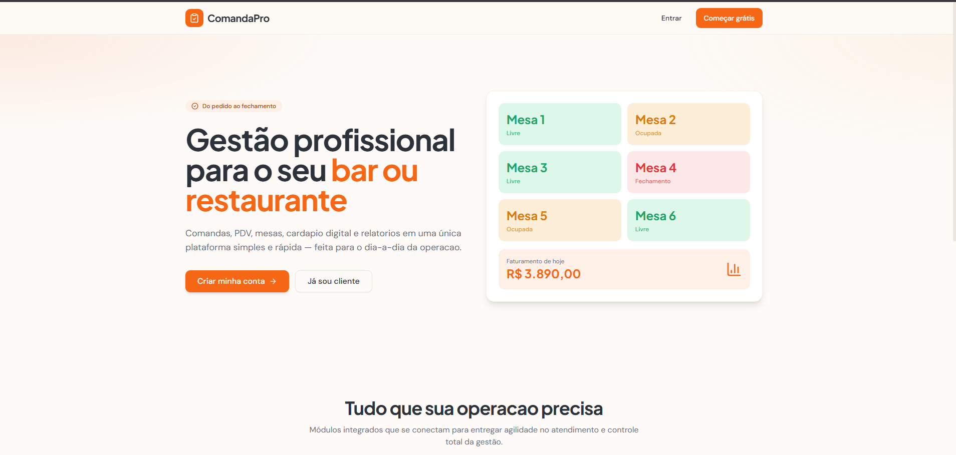 ComandaPro — Gestão de Restaurantes
